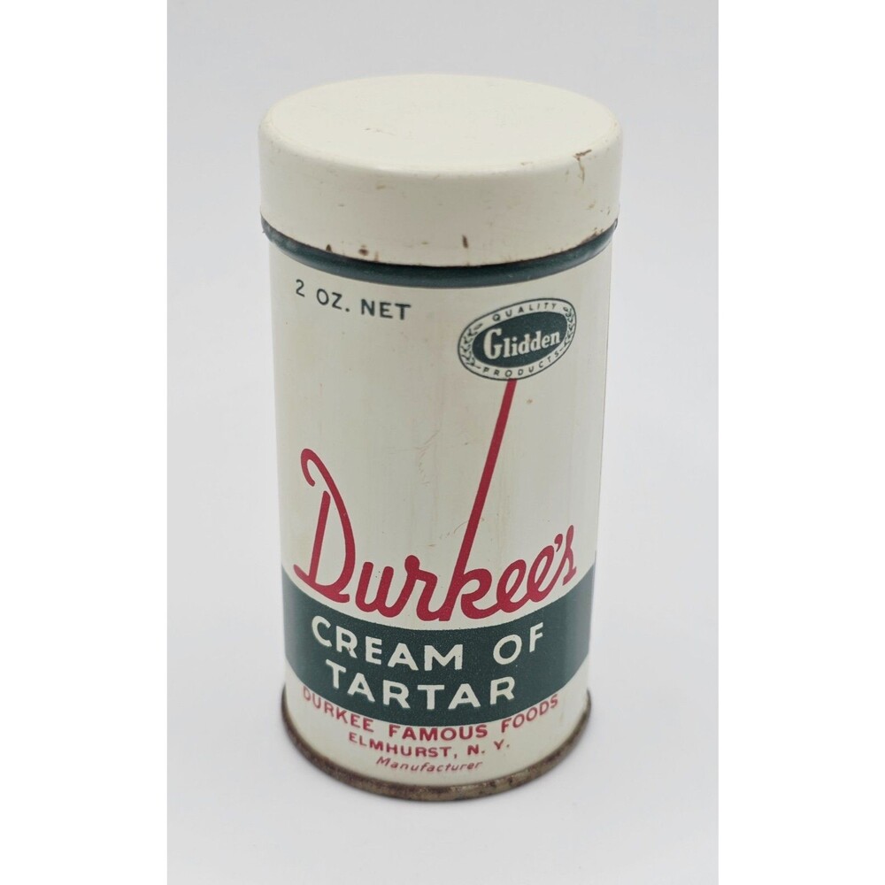 Vintage Durkee's Cream of Tartar Tin Can Made In USA